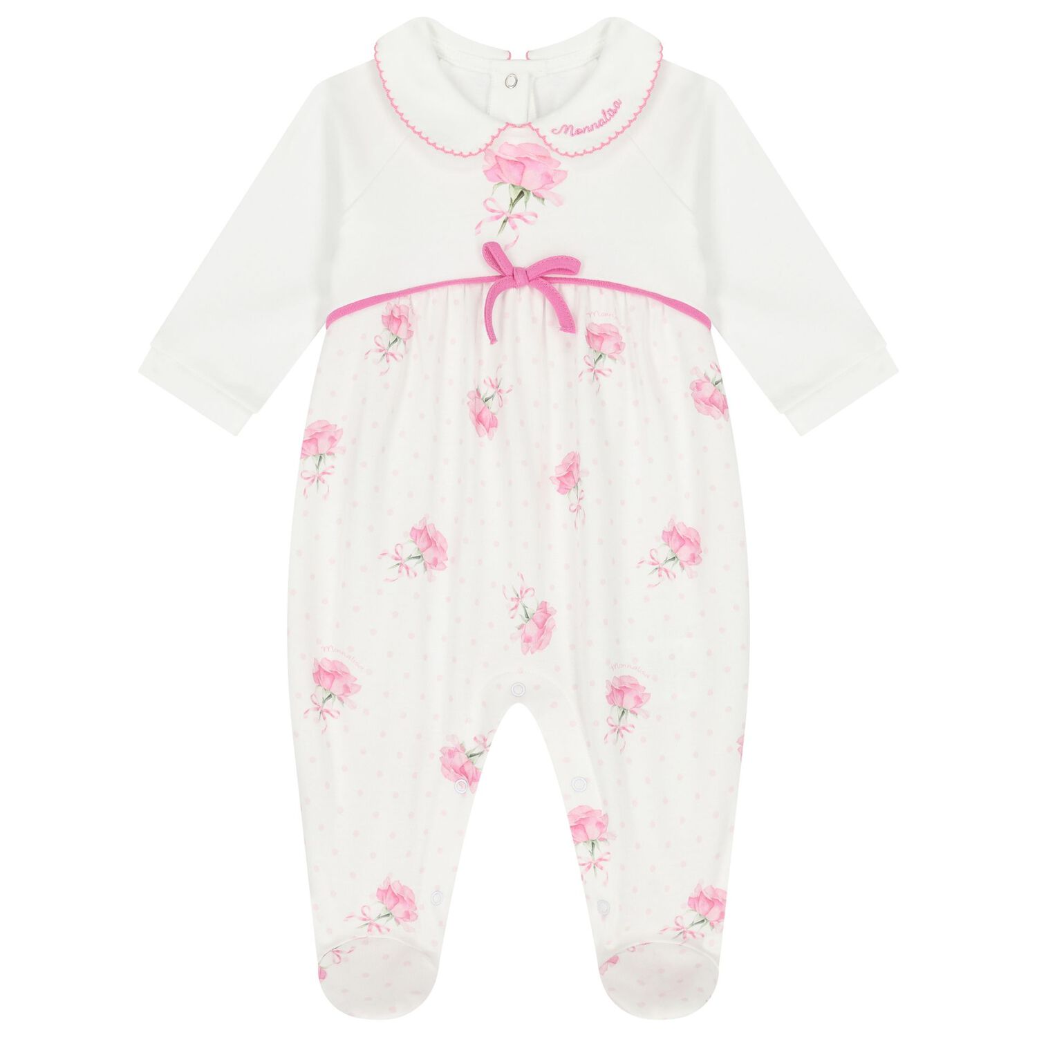 Baby Girls White Logo Rose Babygrow Gift Set, 1, hi-res
