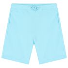 Boys White & Blue Logo Shorts Set, 1, hi-res
