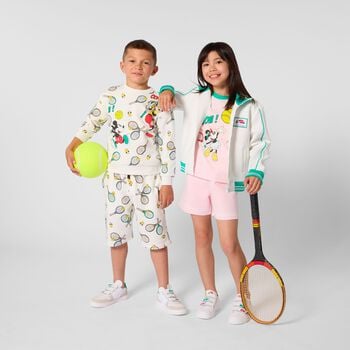 شورت بناتي باللون الوردي مطبوع بتطريز