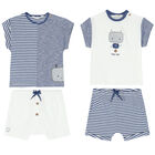 Baby Boys White & Blue (4 Piece), 1, hi-res