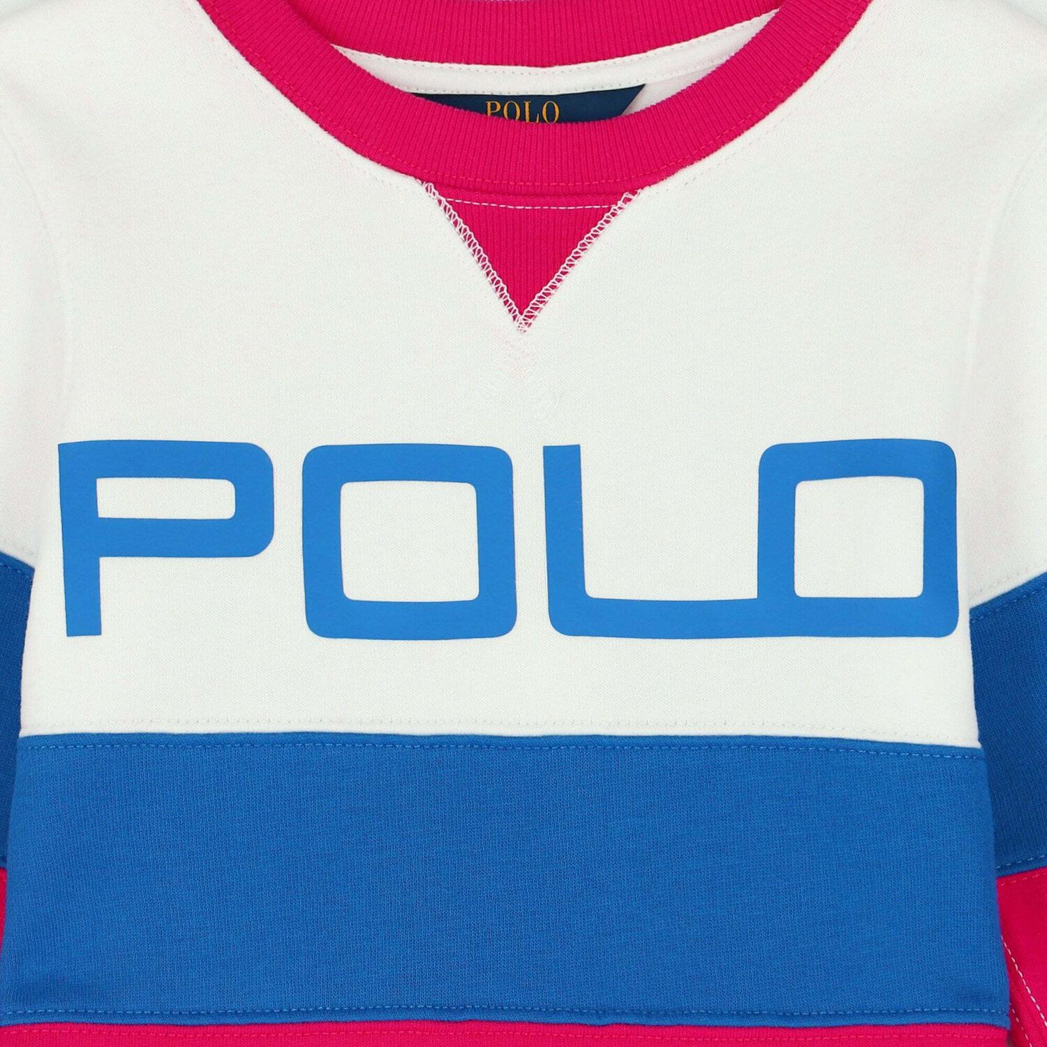 Girls White, Blue & Pink Logo Dress, 1, hi-res image number null