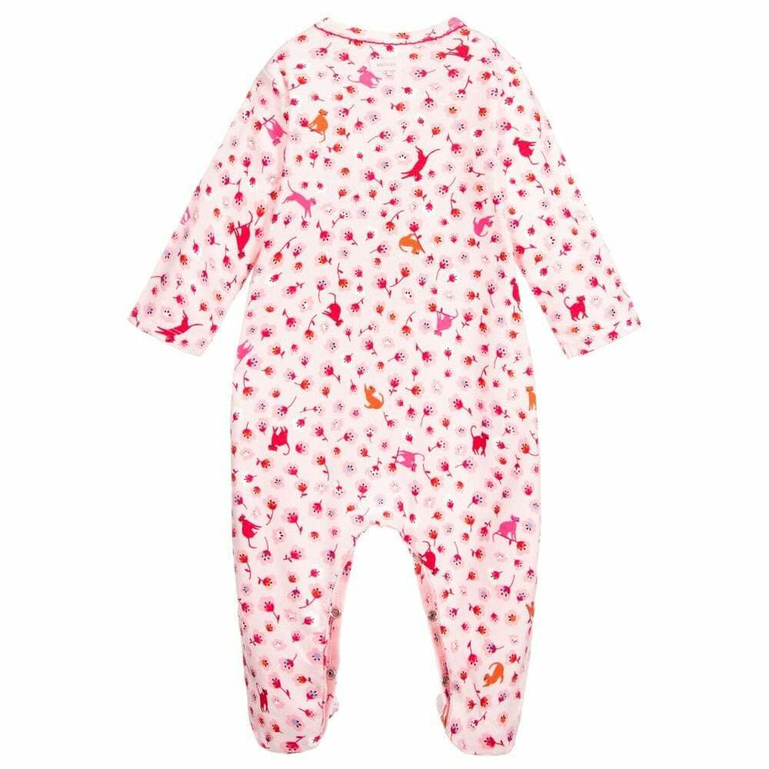 Baby Girls Pink Printed Babygrow, 1, hi-res image number null
