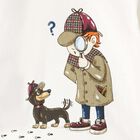 Younger Boys Ivory Detective Long Sleeve Top, 1, hi-res