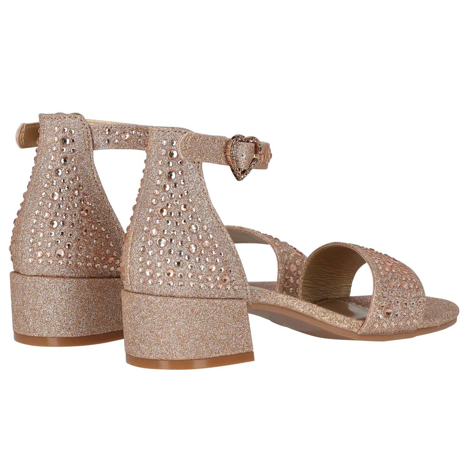 Girls Rose Gold Embellished Sandals, 1, hi-res image number null