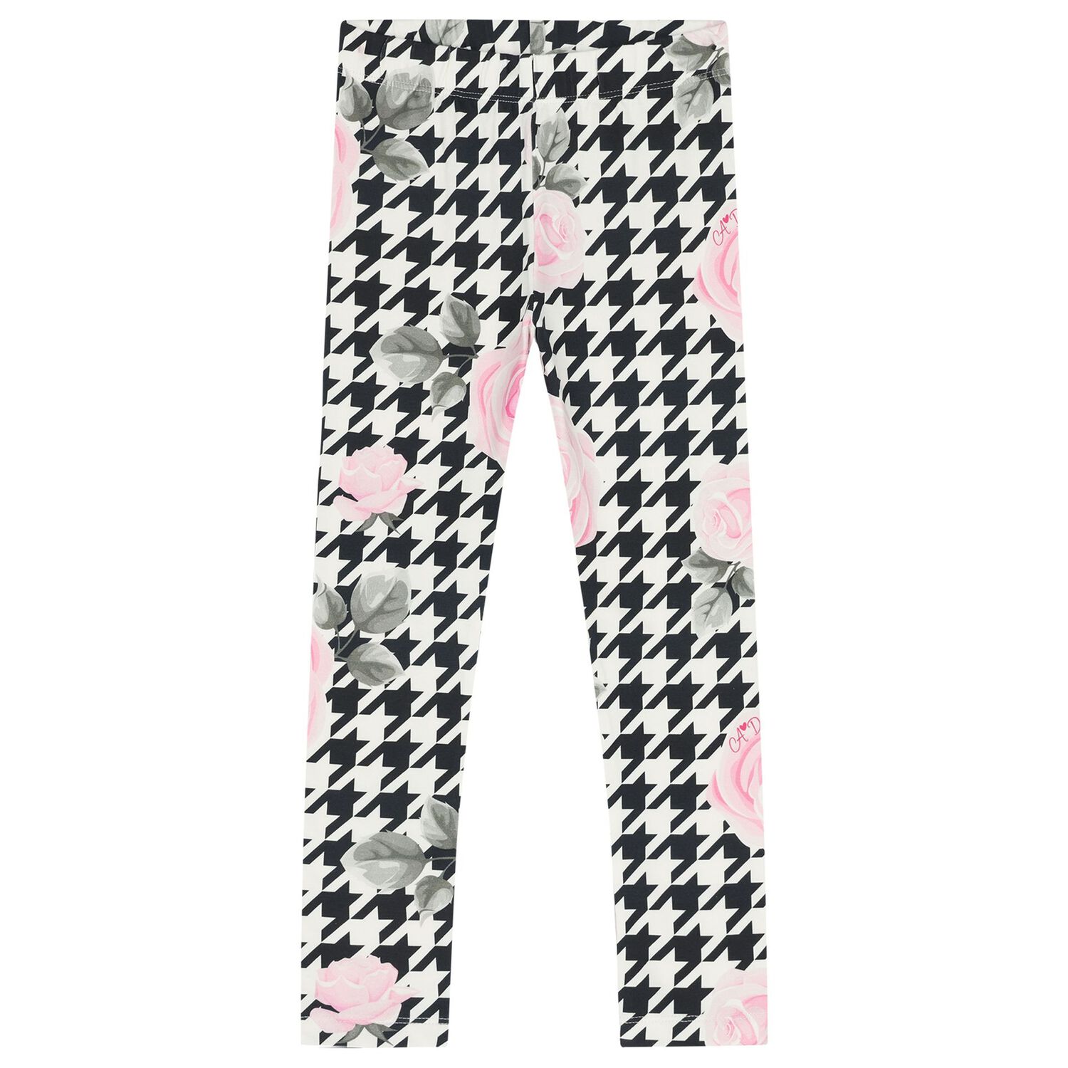 Girls Ivory & Black Houndstooth Leggings Set, 1, hi-res