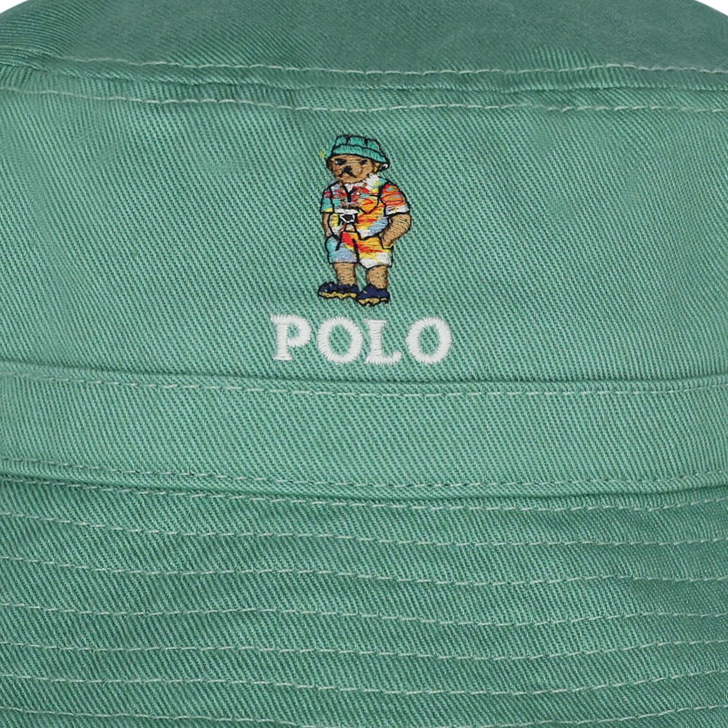 Boys Green Polo Bear Hat, 1, hi-res