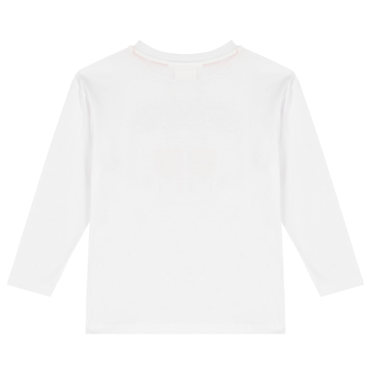 Girls White Logo Long Sleeve Top, 1, hi-res