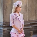 Girls Pink Flower Headband, 1, hi-res