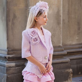 Girls Pink Flower Headband