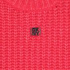 Girls Pink Logo Knitted Jumper, 1, hi-res