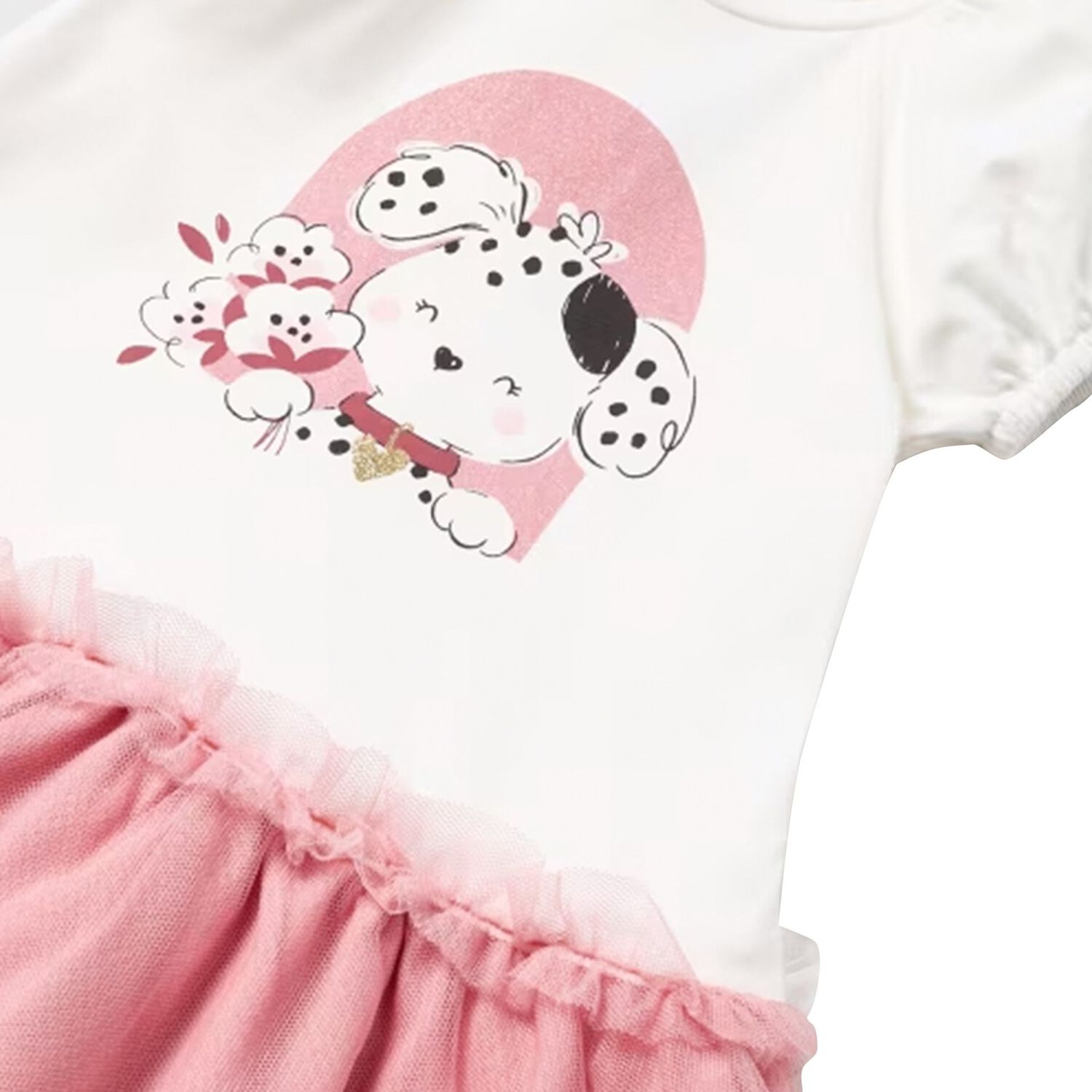 فستان بنات بطبعة الزهور باللون الأبيض والزهري, 2, hi-res