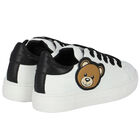 White Logo Leather Trainers, 1, hi-res