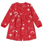 طقم بنات فستان بطبعة القلب باللون الأحمر, 1, hi-res