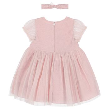 Younger Girls Pink Tulle Dress Set