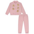Girls Pink Teddy Bear Tracksuit, 1, hi-res