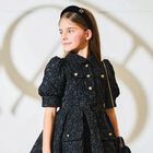 عصابة رأس مبطنة باللون الأسود للبنات, 1, hi-res