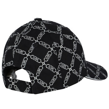 Girls Black Chain Logo Cap
