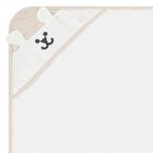 منشفة  هودي بالشعار باللون الأبيض والبيج  للأطفال , 1, hi-res