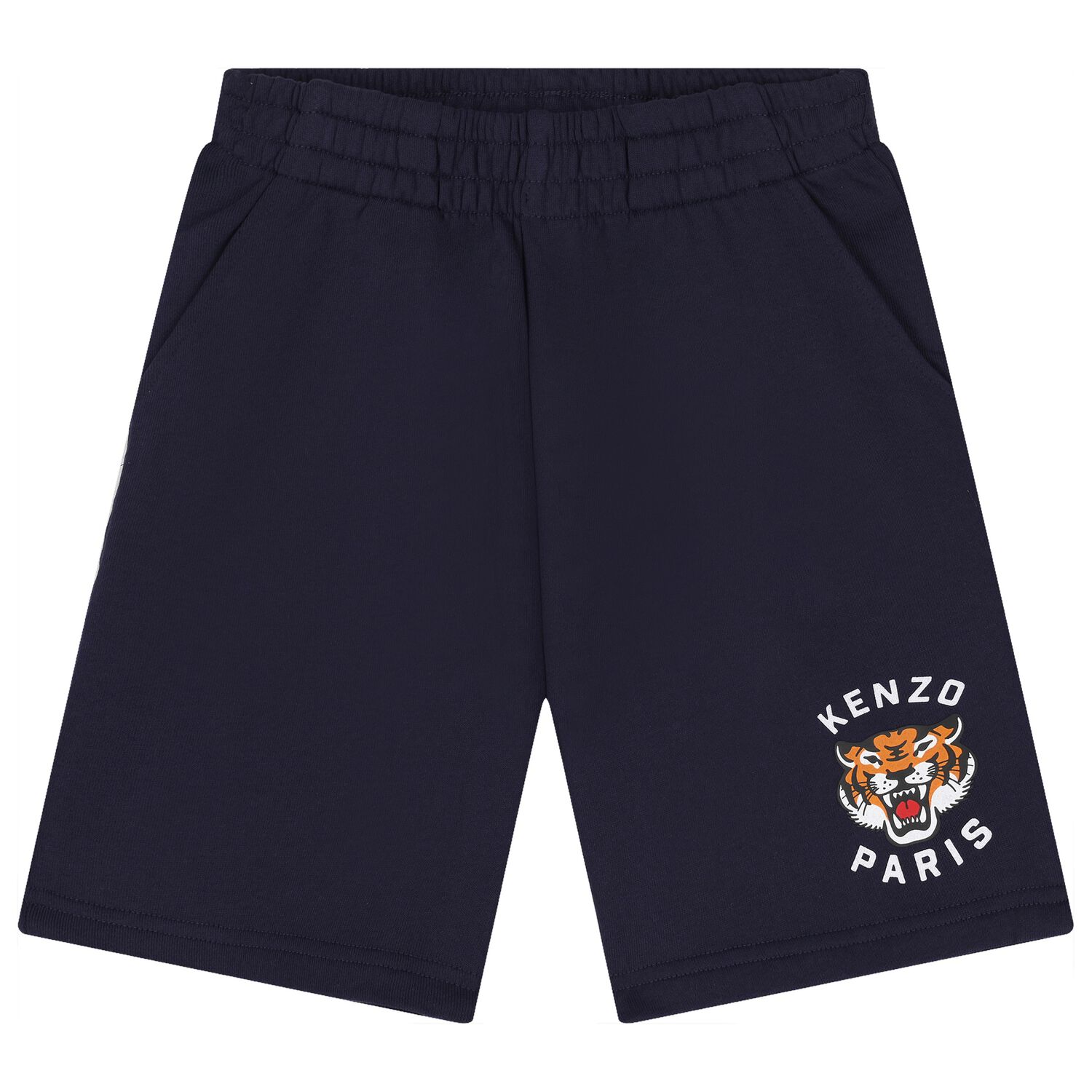 Boys Navy Blue Tiger Logo Shorts, 3, hi-res image number null