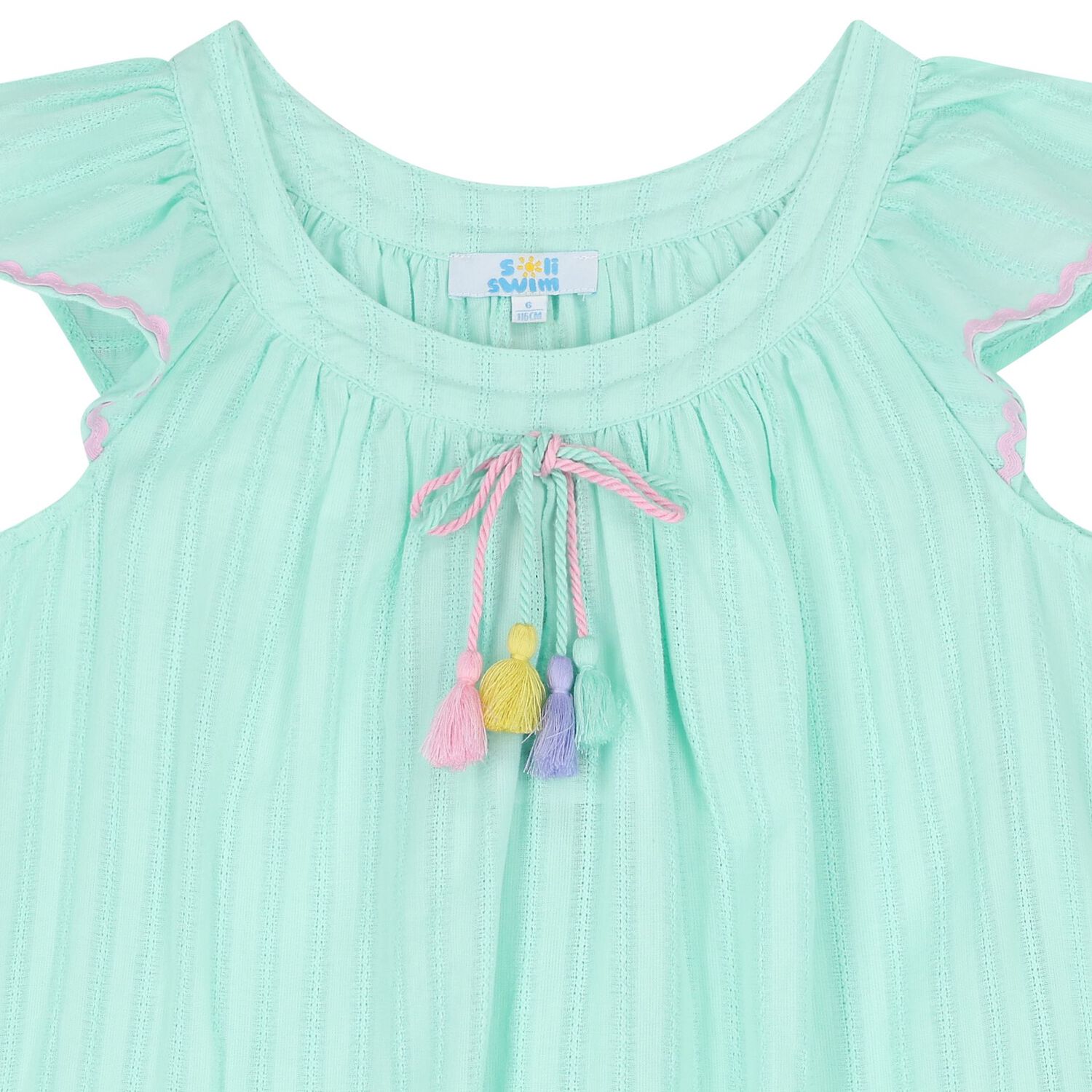 Girls Green Beach Dress, 1, hi-res