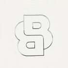 تيشيرت للبنات بشعار باللون العاجي والفضي, 2, hi-res