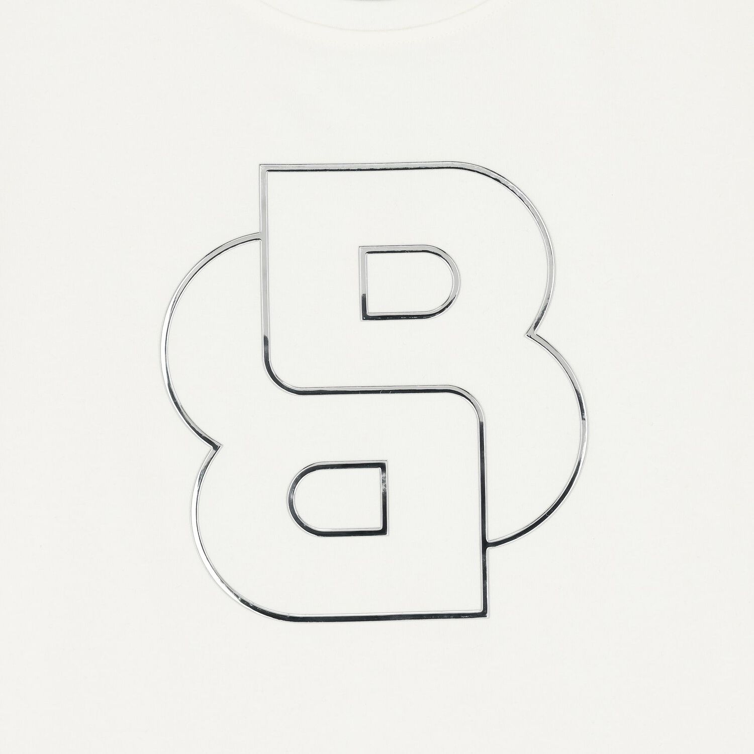 تيشيرت للبنات بشعار باللون العاجي والفضي, 2, hi-res