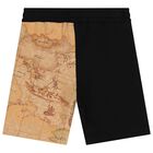 Boys White & Beige Geo Map Shorts Set, 1, hi-res