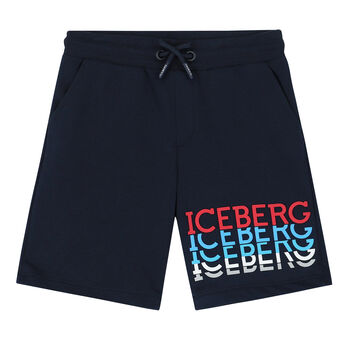 Boys Navy Logo Shorts