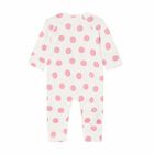 Baby Girls White & Pink Polka Dot Babygrow, 1, hi-res
