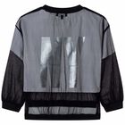 توب بالشعار باللون الاسود والابيض للبنات, 1, hi-res