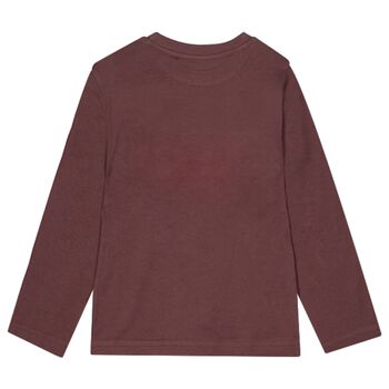 Boys Burgundy Truck Long Sleeve Top
