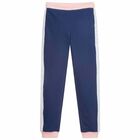Girls Pink & Navy Logo Joggers, 1, hi-res