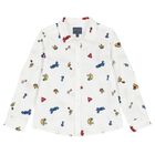 تيشيرت أولاد بالشعار باللون الأبيض, 1, hi-res