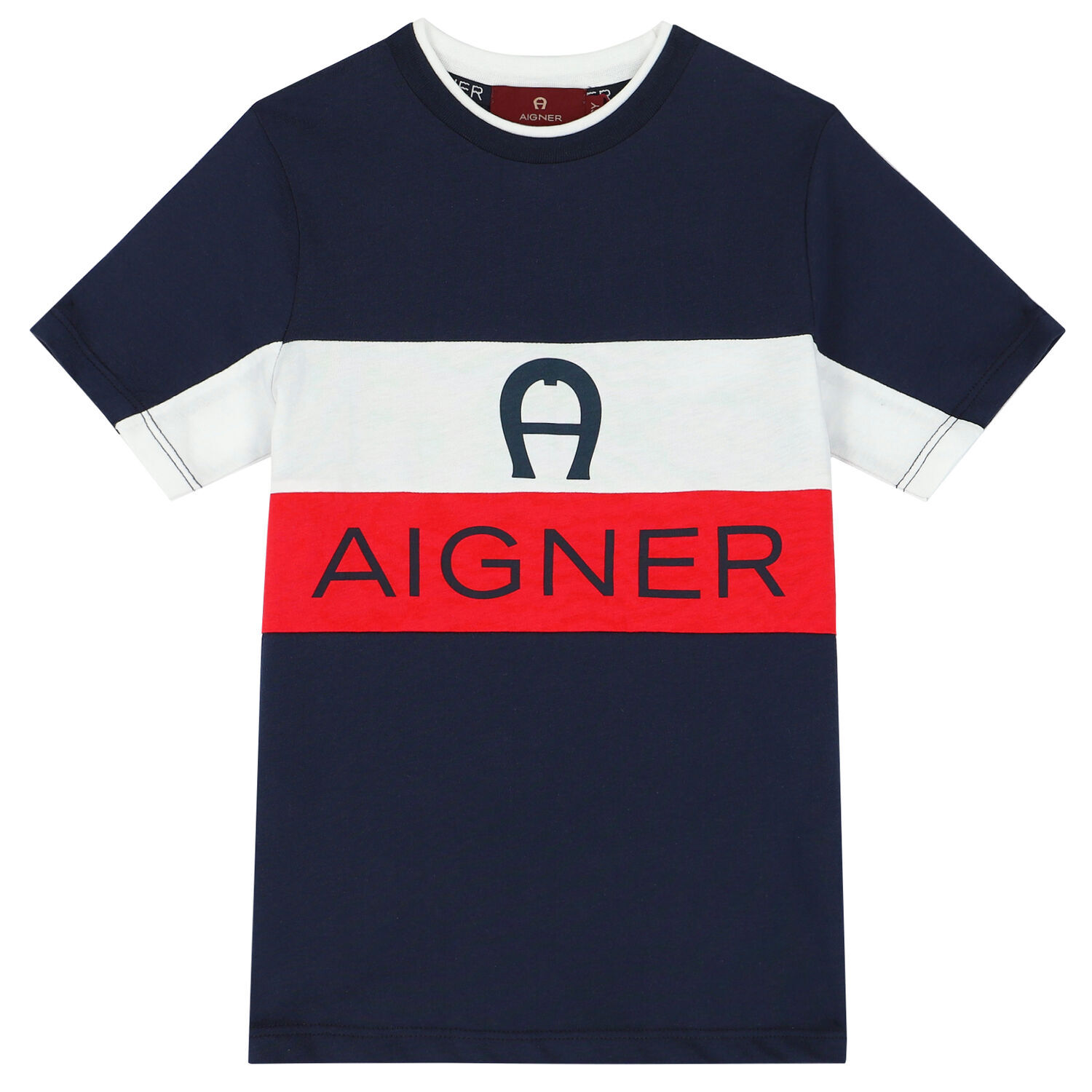 تيشيرت بالشعار باللون الكحلي للأولاد, 1, hi-res image number null