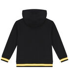 Boys Black Logo Hooded Top, 1, hi-res