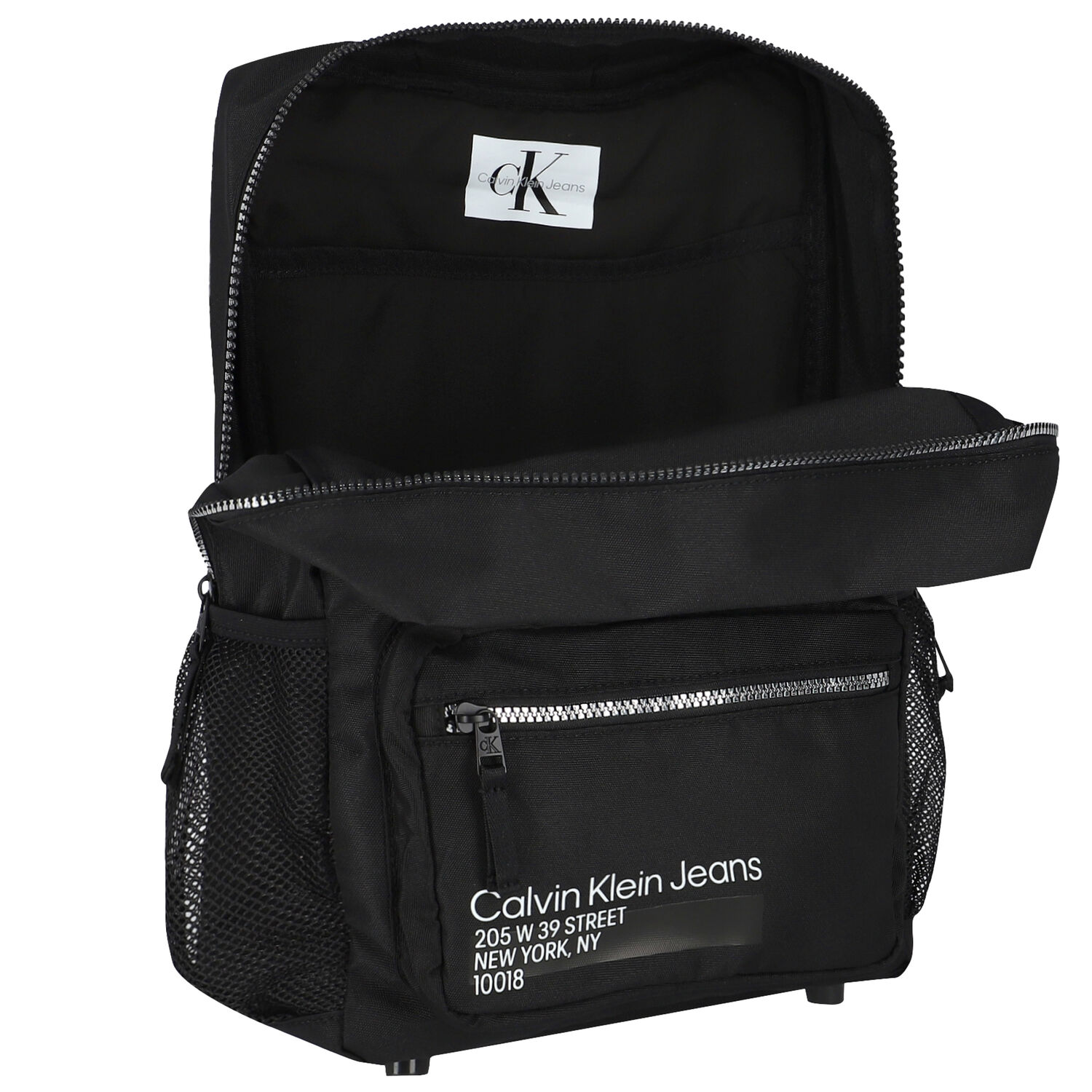 حقيبة ظهر بالشعار باللون الأسود, 1, hi-res