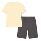Boys Yellow & Grey Logo Shorts, 1, hi-res