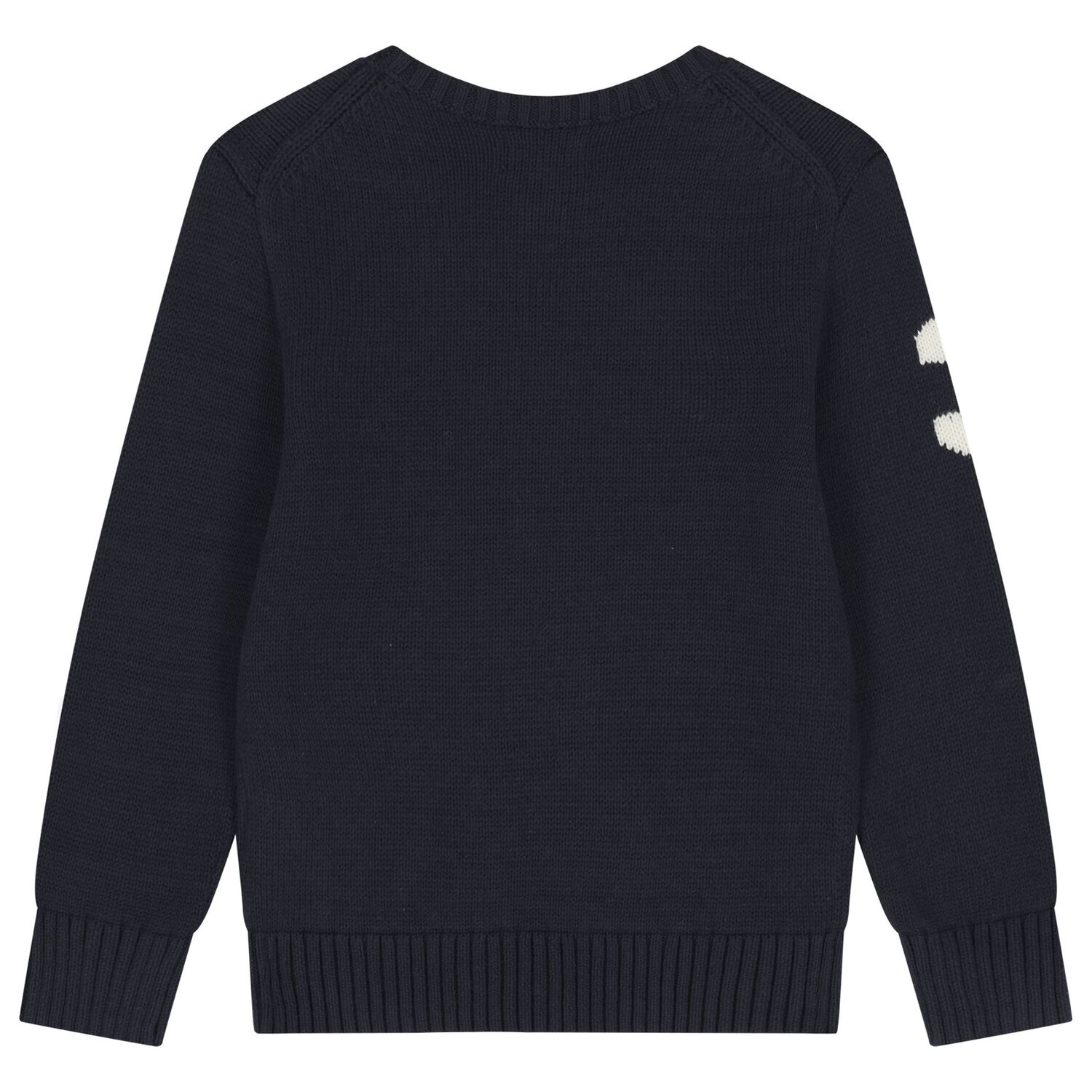 Boys Navy Blue Polo Bear Logo Knitted Sweatshirt, 1, hi-res