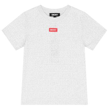 تي شيرت بالشعار باللون الرمادي للأولاد