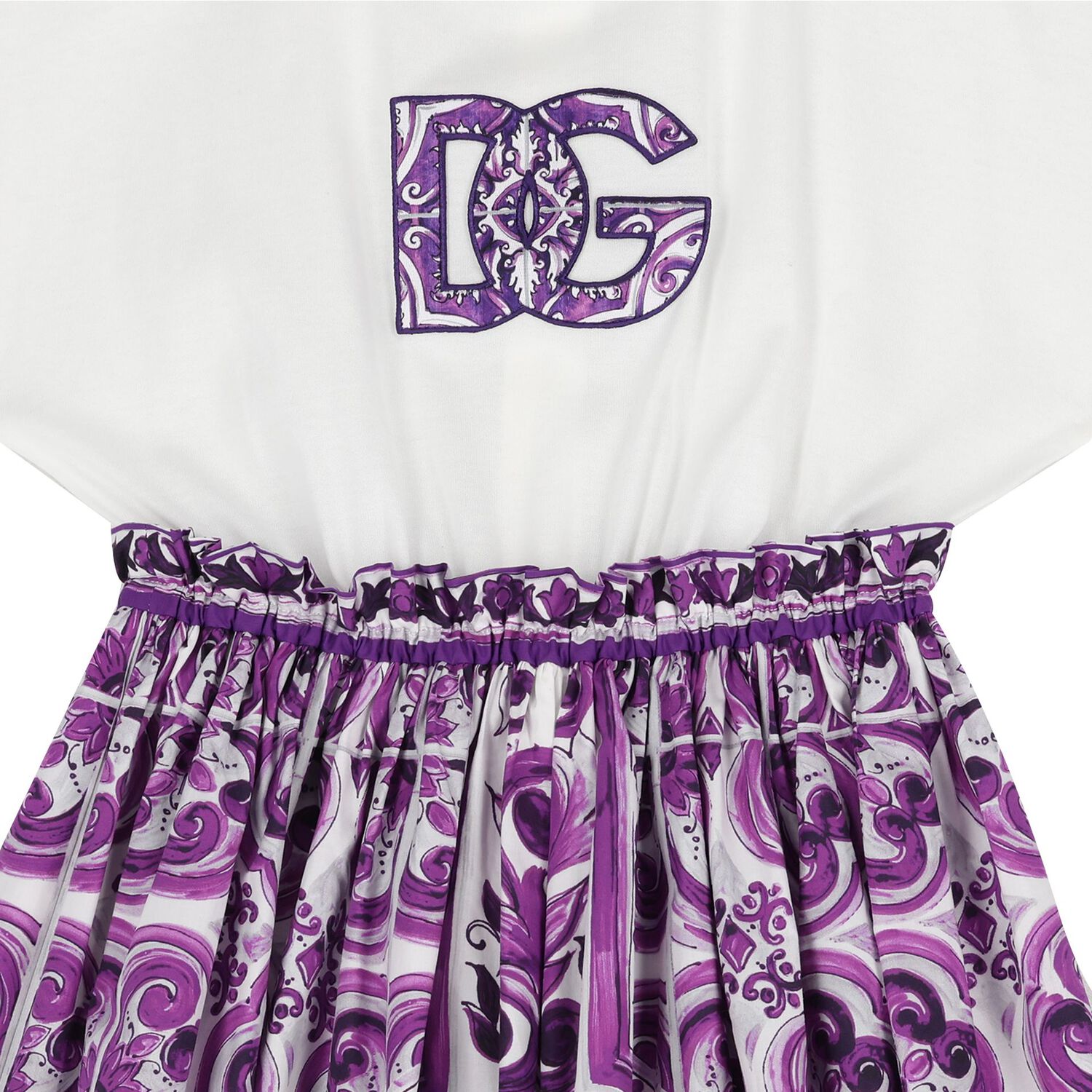 فستان ماجوليكا أبيض وأرجواني للبنات, 1, hi-res image number null