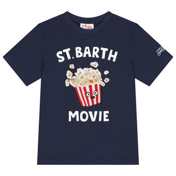 Boys Navy Blue Popcorn T-Shirt