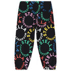 بنطلون رياضي بنات بالشعار باللون الأسود, 1, hi-res