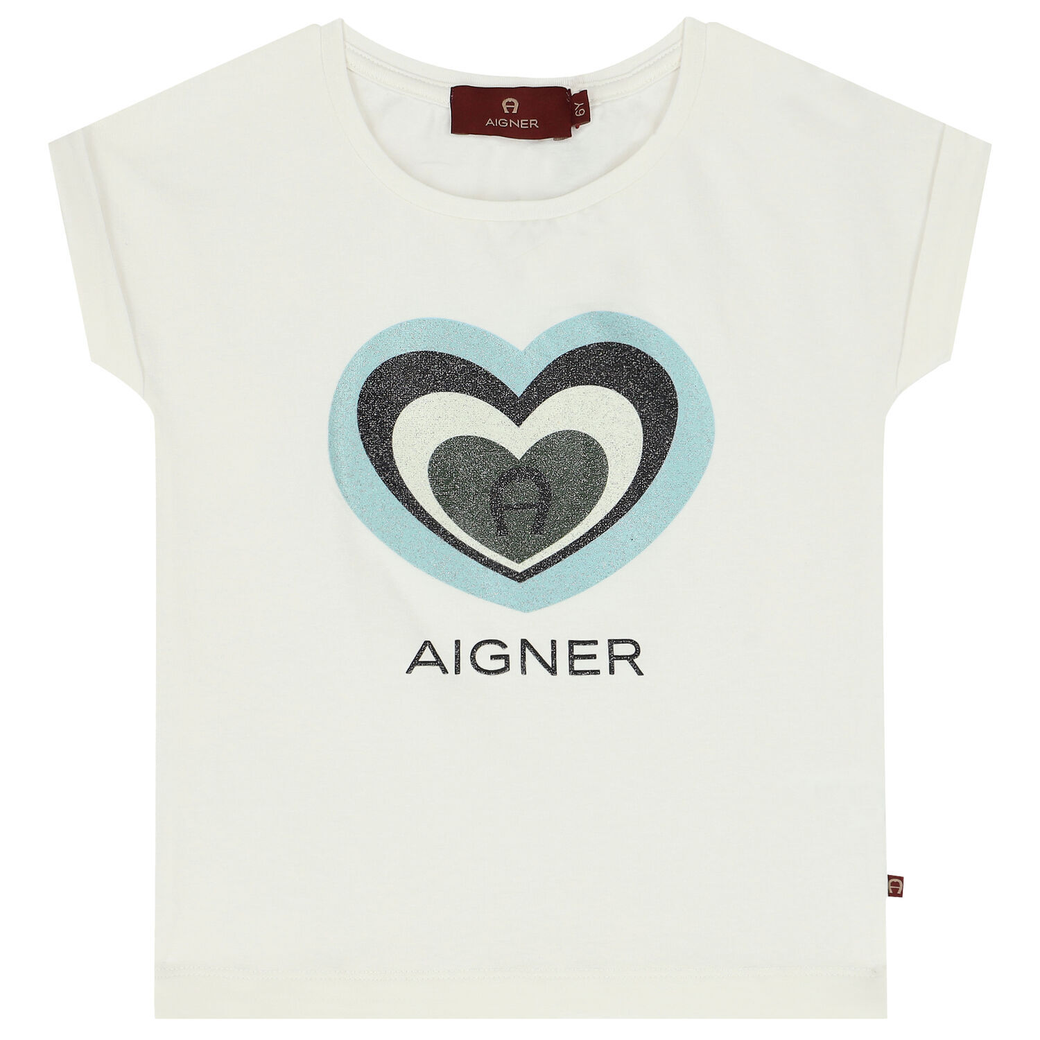 تيشيرت بالشعار باللون العاجي للبنات , 1, hi-res image number null