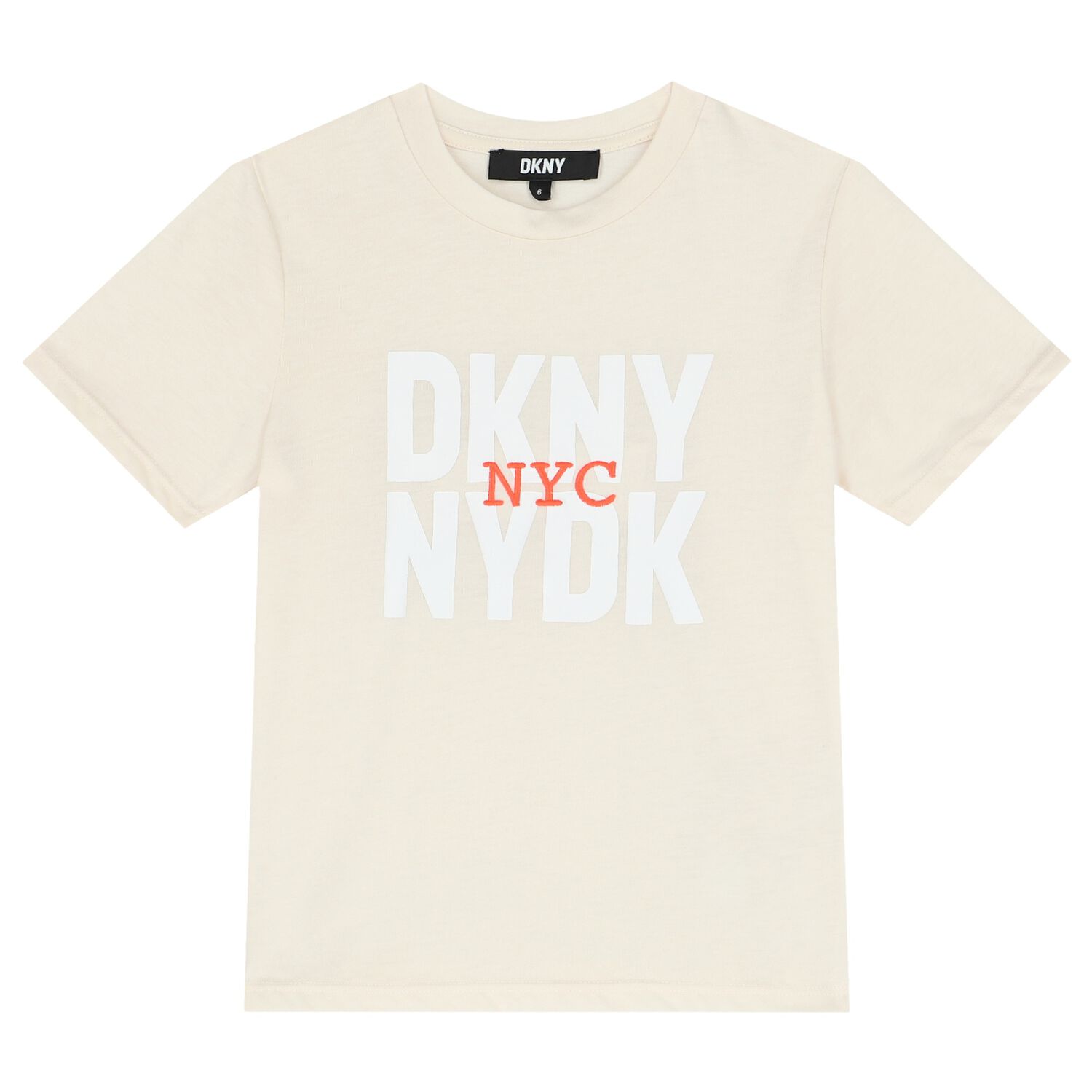 Boys Beige & White Logo T-Shirt, 1, hi-res image number null