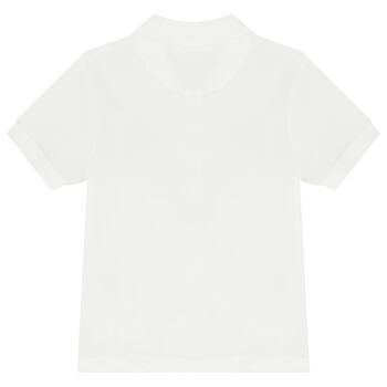 Boys White Tiger Logo Polo Shirt