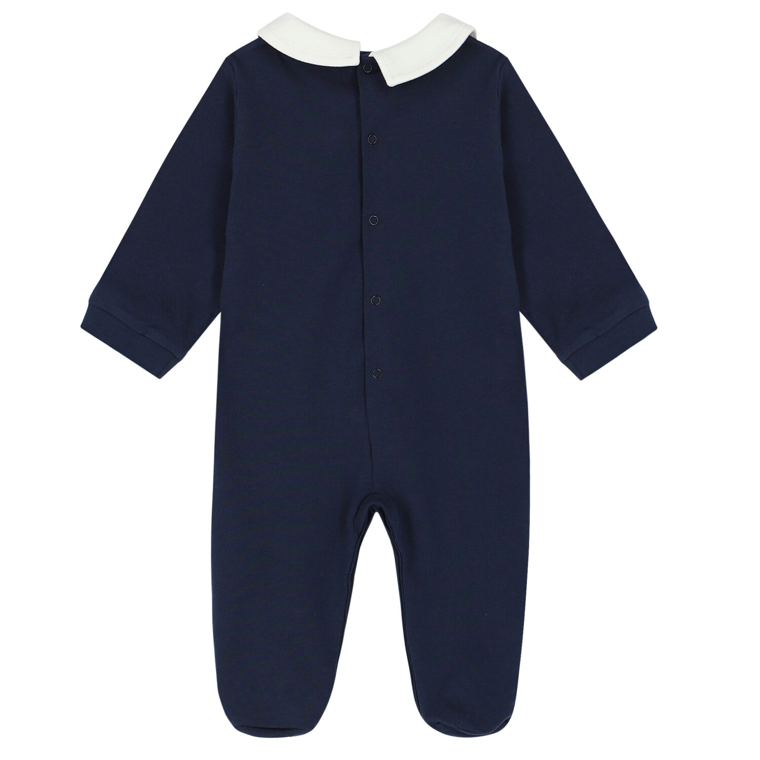Baby Boys Navy Logo Babygrow, 1, hi-res