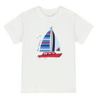 Younger Boys White Sail Boat T-Shirt, 2, hi-res