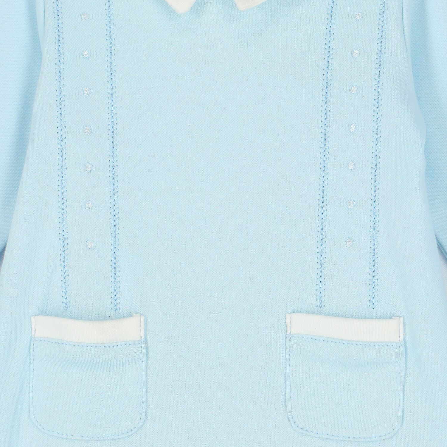 Baby Boys Blue Embroidered Babygrow, 1, hi-res