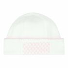 Baby Girls White & Pink Smocked Hat, 1, hi-res
