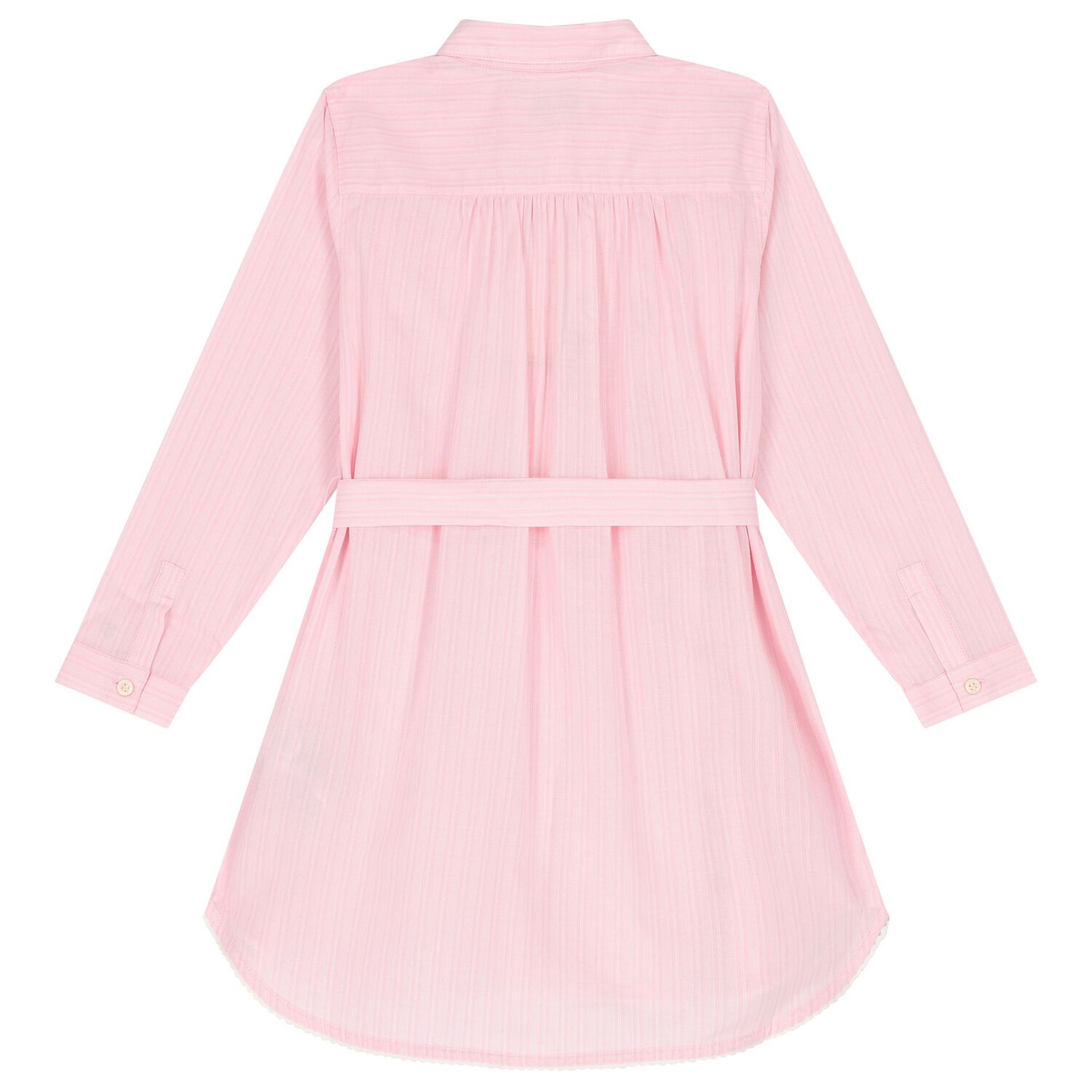 Girls Pink Striped Shirt Dress, 1, hi-res image number null